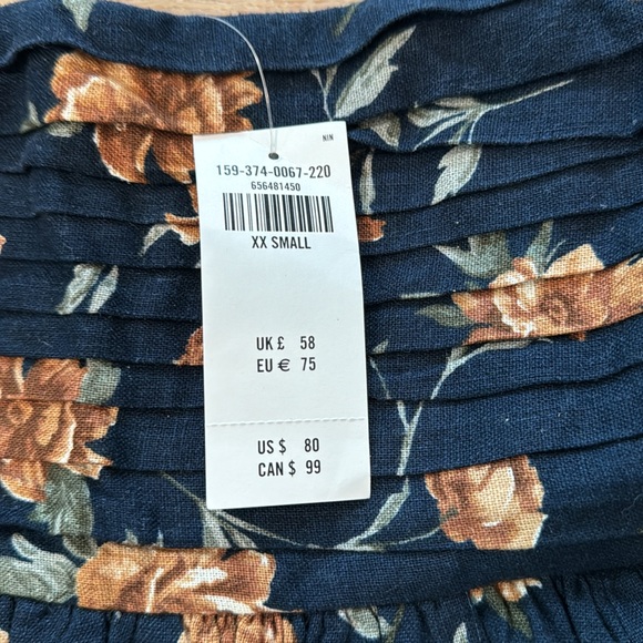 A&F Emerson Linen-Blend Puff Sleeve Mini Dress Sz XXS NWT - Picture 6 of 8